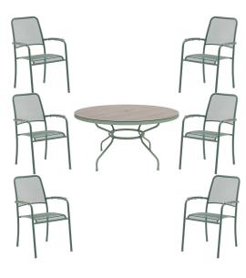 Alexander Rose Bergen 6 Seater Round Dining Set