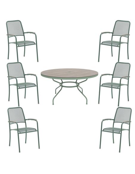 Alexander Rose Bergen 6 Seater Round Dining Set