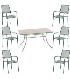 Alexander Rose Bergen 6 Seat Rectangular Dining Set
