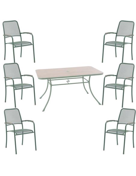 Alexander Rose Bergen 6 Seat Rectangular Dining Set