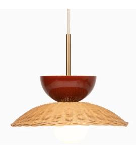 Vincent Sheppard Arvin Pendant Lamp - Maroon Bowl/Rattan...