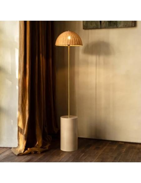 Vincent Sheppard Arvin Straight Floor Lamp - Maroon/Rattan
