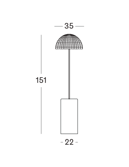 Vincent Sheppard Arvin Straight Floor Lamp - Maroon/Rattan