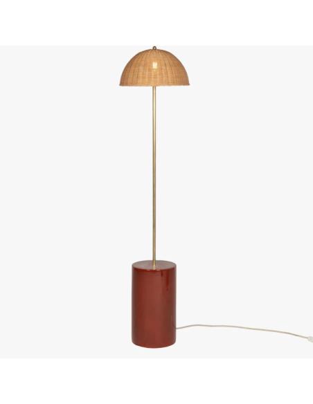 Vincent Sheppard Arvin Straight Floor Lamp - Maroon/Rattan