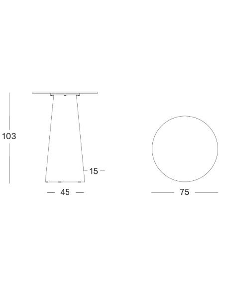 Vincent Sheppard Sandro Bar Table Dia 75 - Ceramic Top