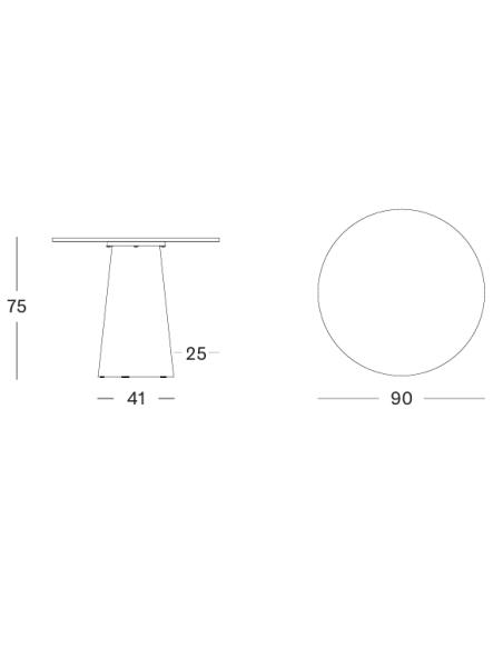 Vincent Sheppard Sandro Dining Table Dia 90 - Ceramic Top