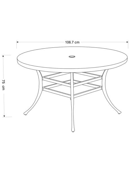 Hartman Buxton 4 Seat Round Dining Set with Parasol - Maize
