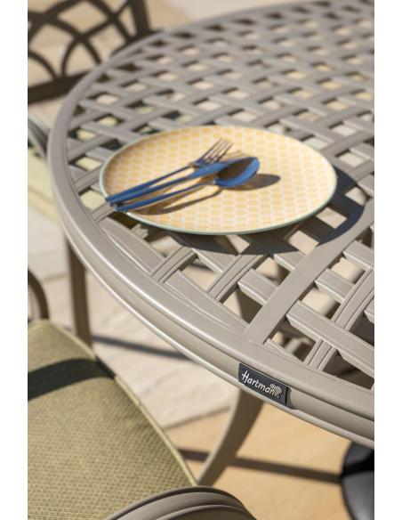 Hartman Buxton 4 Seat Round Dining Set with Parasol - Maize