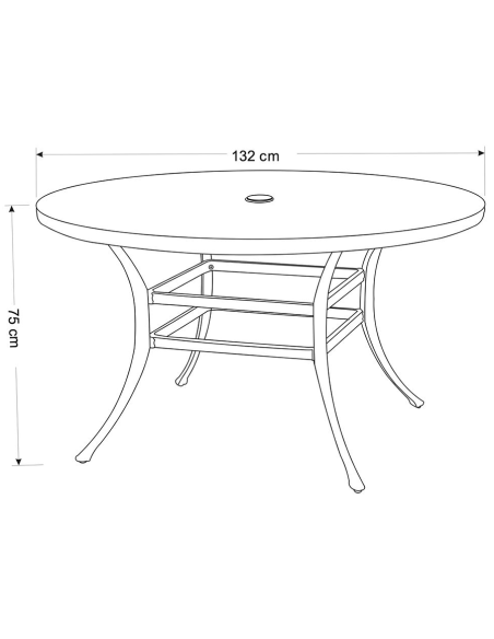 Hartman Buxton 6 Seat Round Dining Set with Parasol - Maize