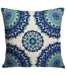 Bramblecrest UNSC4 Indigo Mosaic Square Scatter Cushion