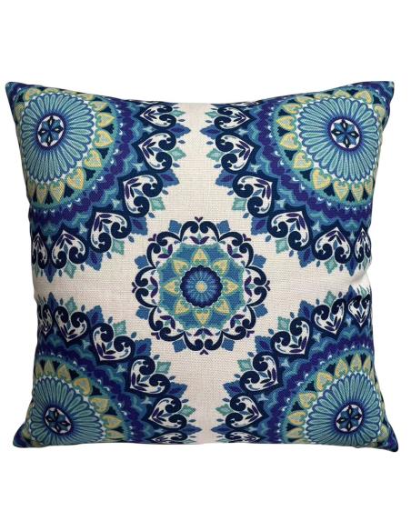Bramblecrest UNSC4 Indigo Mosaic Square Scatter Cushion