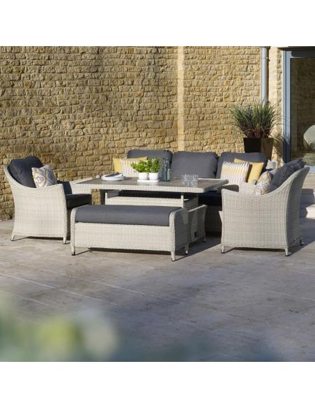 Bramblecrest Monterey Dove Grey 3 Seater Sofa Set with Piston table