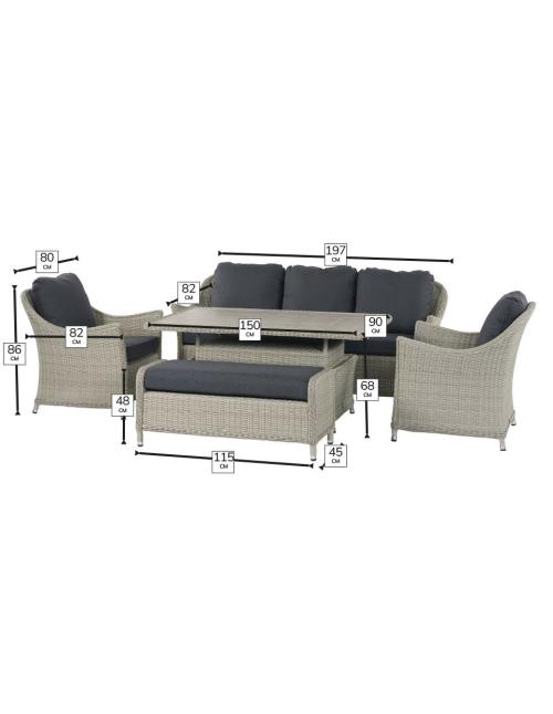 Bramblecrest Monterey Dove Grey 3 Seater Sofa...