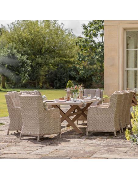 Bramblecrest Chedworth Sandstone 8 Seater Rectangular Dining Set