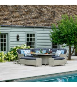 Bramblecrest Monterey Dove Grey L-Shape Casual Dining Set...