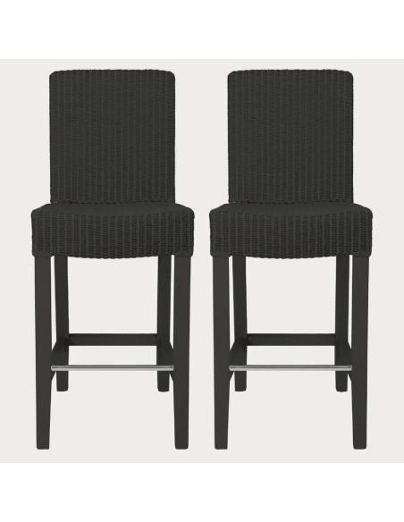 Neptune (SET OF 2) Montague Lloyd Loom High Back Bar Stool in Charcoal (Showroom Model)