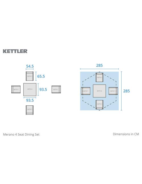 Kettler Merano 4 Seat Dining Set
