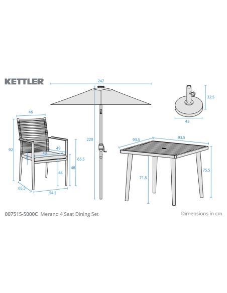 Kettler Merano 4 Seat Dining Set