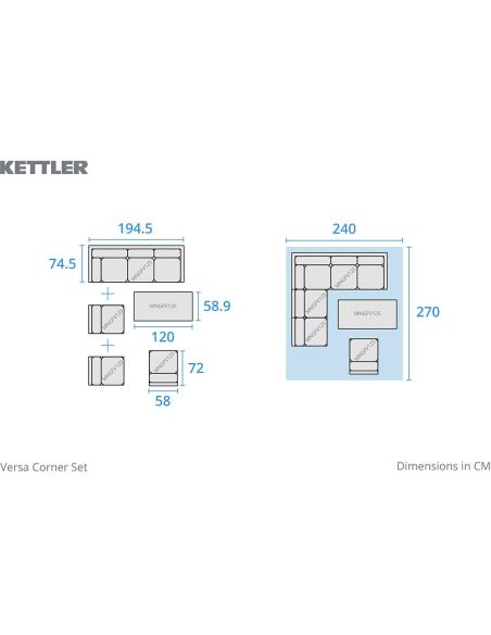 Kettler Versa Corner 6 Seat Lounge Set