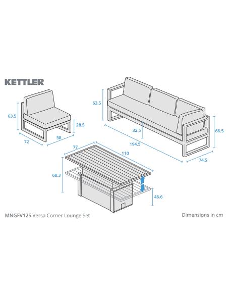 Kettler Versa Corner 6 Seat Lounge Set