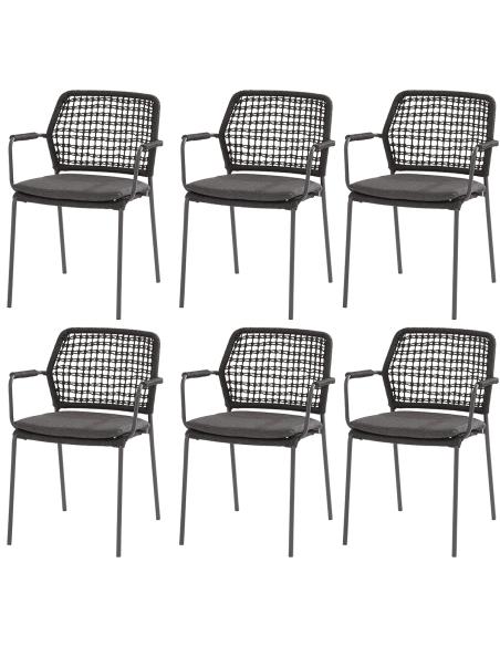 4 Seasons Outdoor Barista dining chair in Anthracite x6