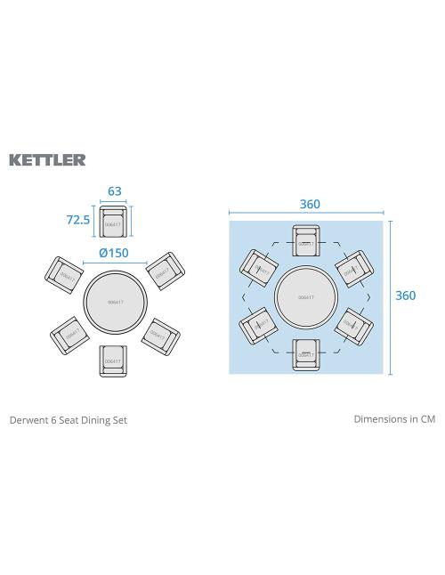 Kettler Derwent 6 Seat Dining Set