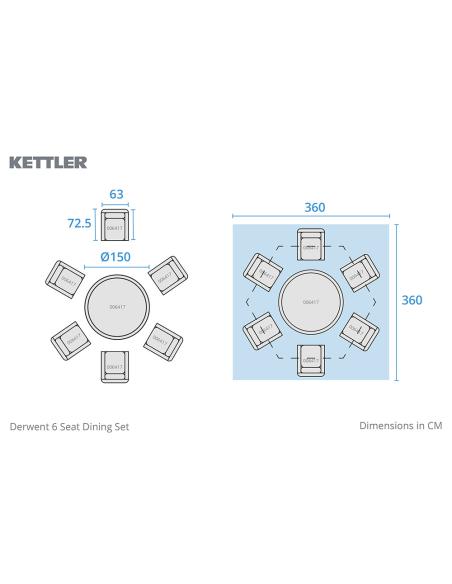 Kettler Derwent 6 Seat Dining Set