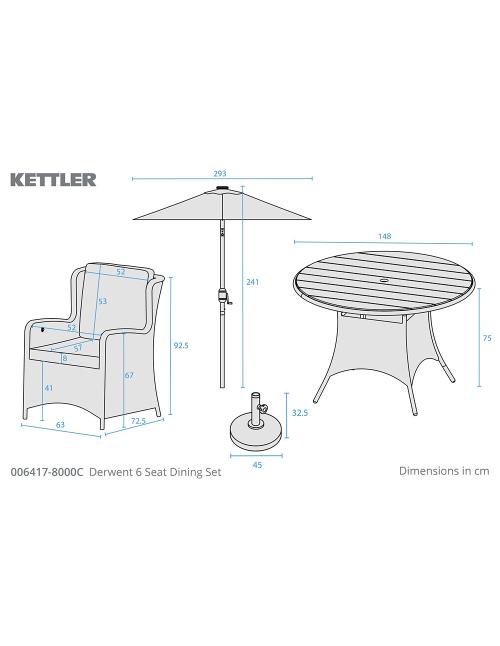 Kettler Derwent 6 Seat Dining Set