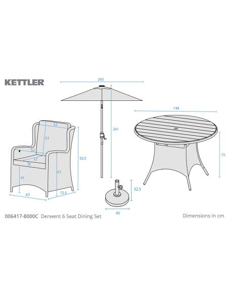 Kettler Derwent 6 Seat Dining Set