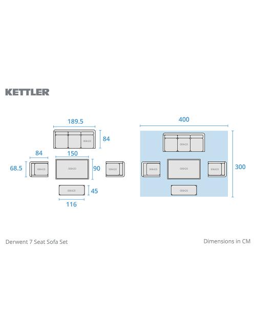 Kettler Derwent 7 Seat Sofa Set