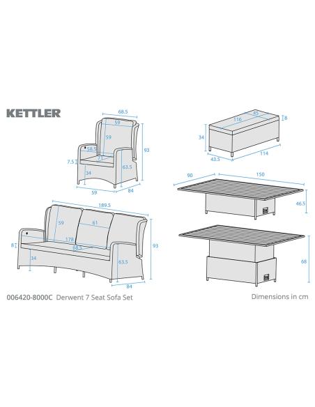 Kettler Derwent 7 Seat Sofa Set