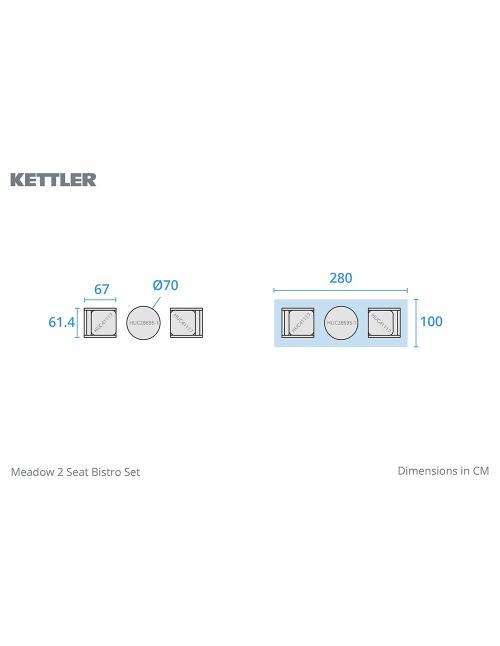 Kettler Meadow 2 Seat Bistro Set