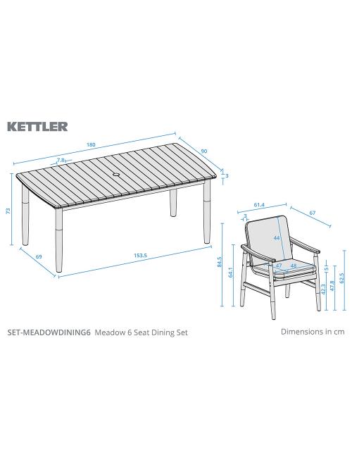 Kettler Meadow 6 Seat Dining Set