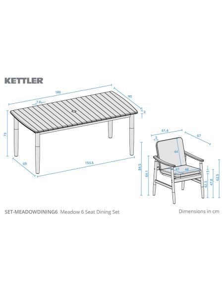 Kettler Meadow 6 Seat Dining Set