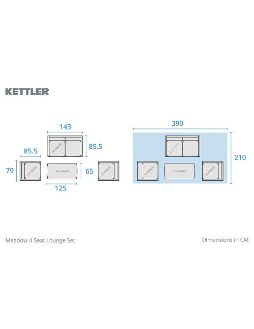 Kettler Meadow 4 Seat Lounge Set
