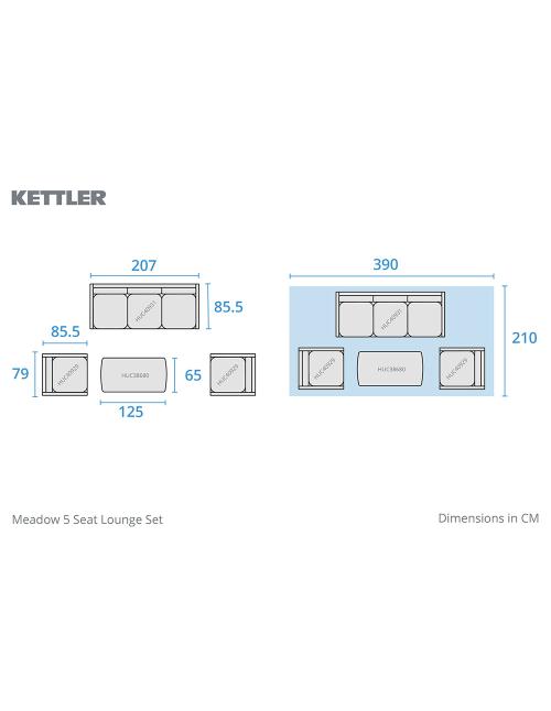 Kettler Meadow 5 Seat Lounge Set