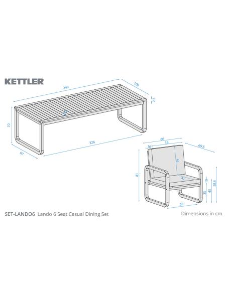 Kettler Lando 6 Seat Casual Dining Set