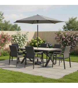 Kettler Tudor 6 Seater Dining Set with Parasol