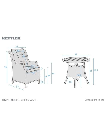 Kettler Hazel 2 Seater Bistro Set