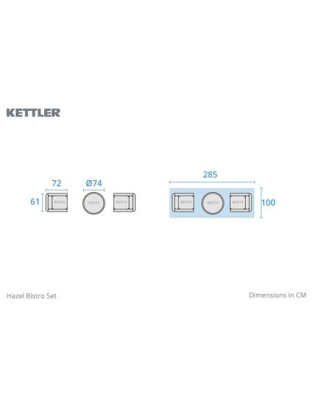 Kettler Hazel 2 Seater Bistro Set