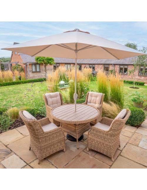 Kettler Hazel 4 Seater Dining Set with Parasol
