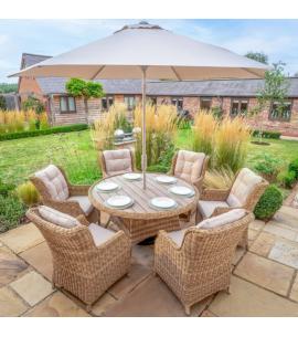 Kettler Hazel 6 Seater Dining Set with Parasol