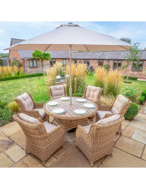 Kettler Hazel 6 Seater Dining Set with Parasol