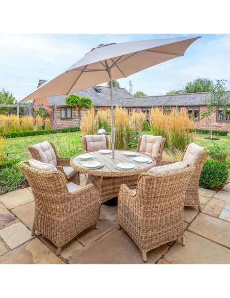 Kettler Hazel 6 Seater Dining Set with Parasol