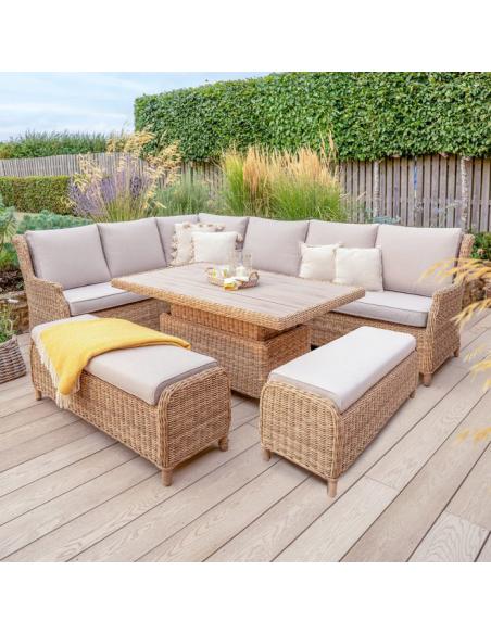 Kettler Hazel Corner Set with High/Low Table & 2 Benches