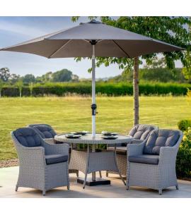 Kettler Foxley 4 Seater Dining Set with Parasol