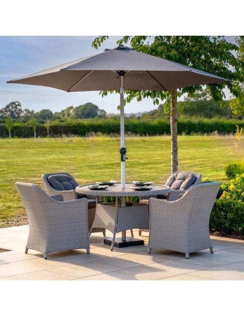 Kettler Foxley 4 Seater Dining Set with Parasol