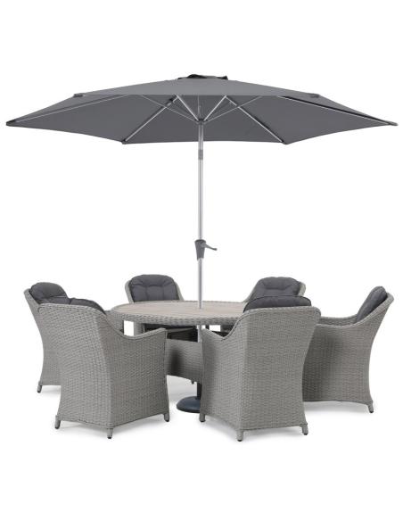 Kettler Foxley 6 Seater Dining Set with Parasol