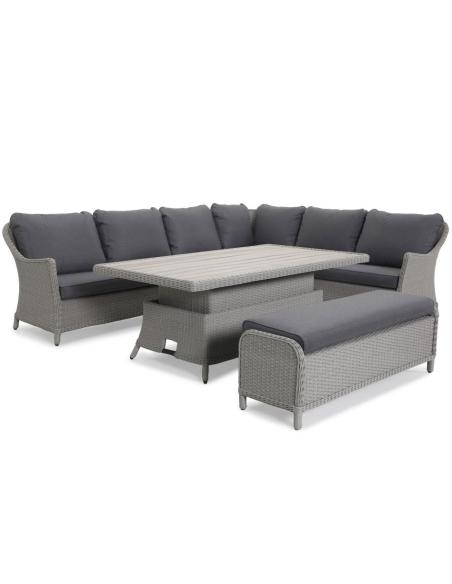 Kettler Foxley Rectangular Corner Set with High/Low Table & Bench