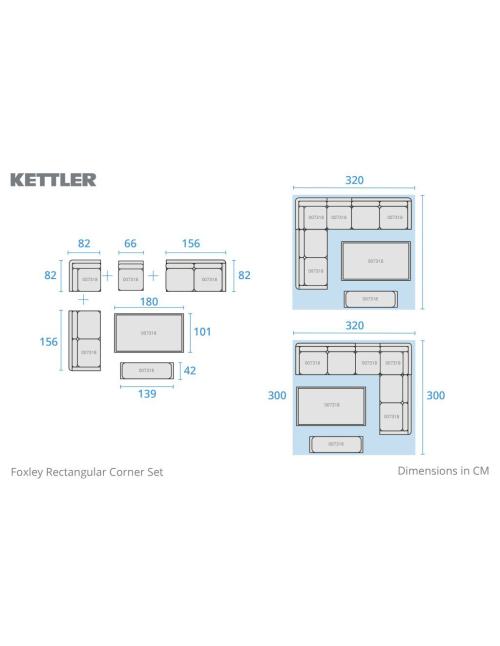Kettler Foxley Rectangular Corner Set with...